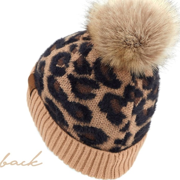C.C Exclusives Soft Beanie hat with Leopard Pattern - Picture 3 of 8